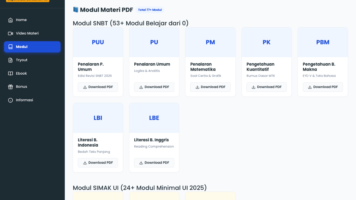 Screenshot LMS SuperClass PTN 3